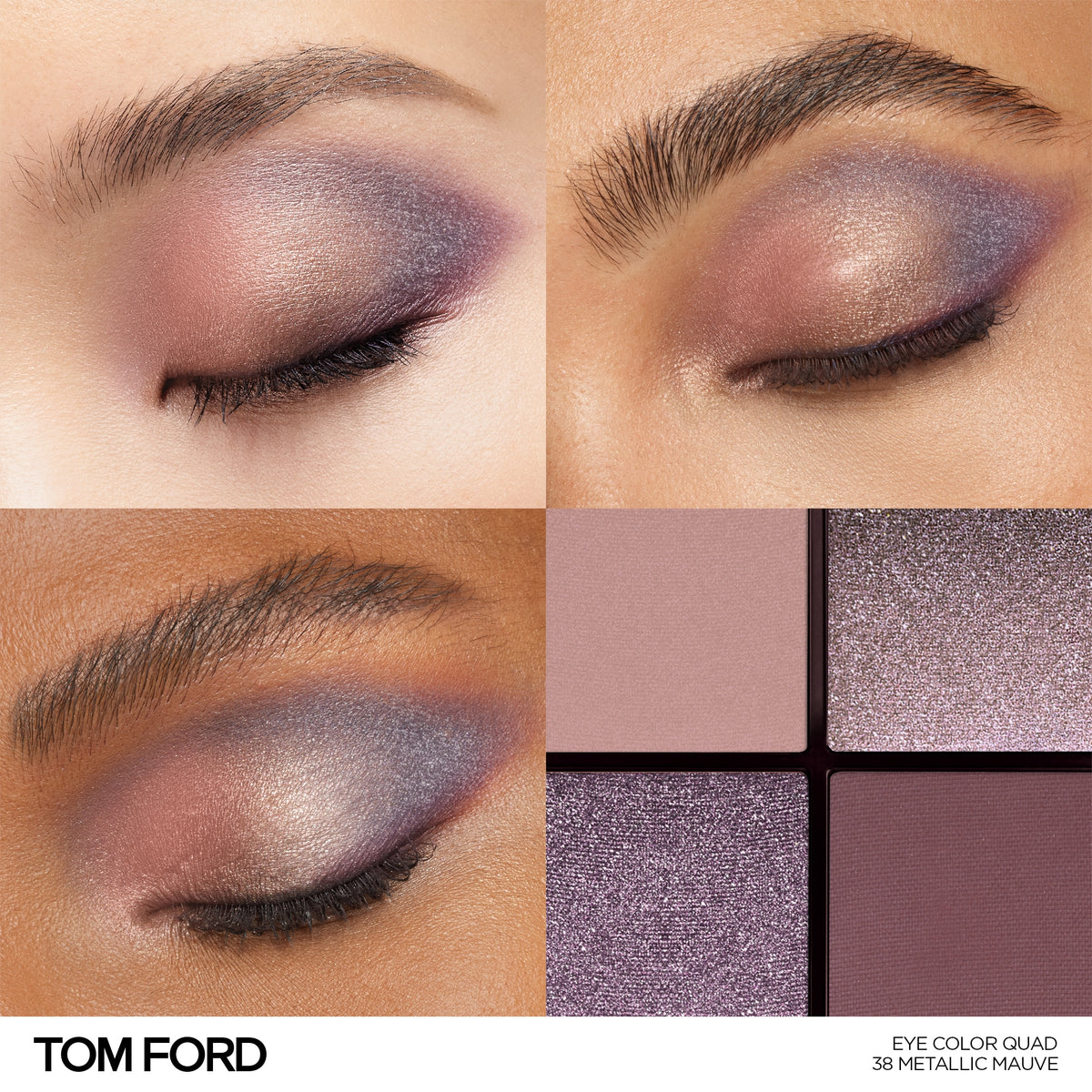 Runway Eye Color Quad Poudre, 11.0 g, 38 Metallic Mauve, 38, Model, multiple