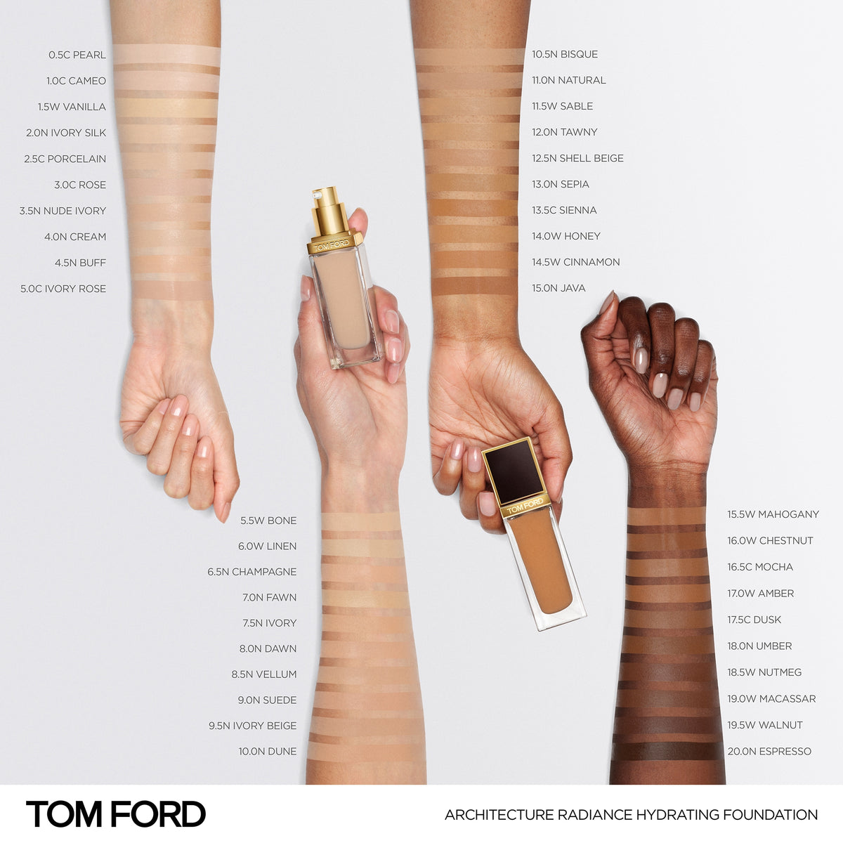 Architecture Radiance Hydrating Foundation Broad Spectrum SPF 50+, 30.0 ml, 17.5C Dusk, 17.5C, Model